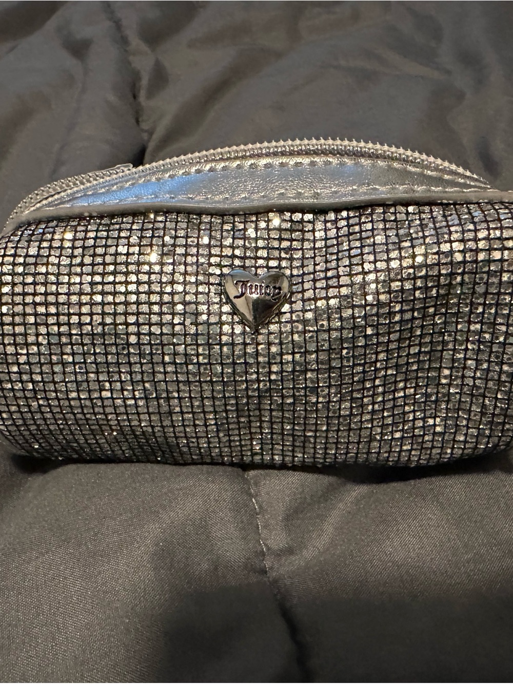 Juicy Couture Silver Rhinestone coin purse